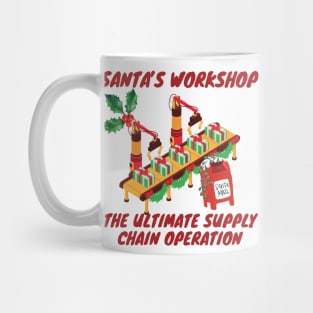 Santa's workshop, the ultimate supply chain operation, logistics Mug